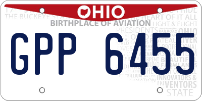 OH license plate GPP6455