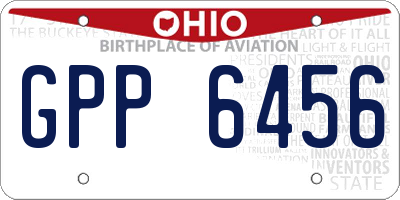 OH license plate GPP6456