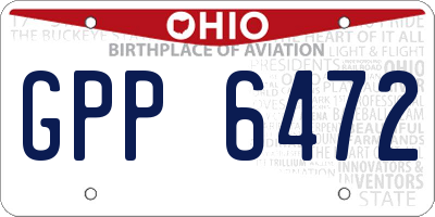 OH license plate GPP6472
