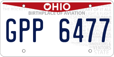 OH license plate GPP6477