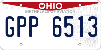 OH license plate GPP6513