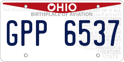 OH license plate GPP6537