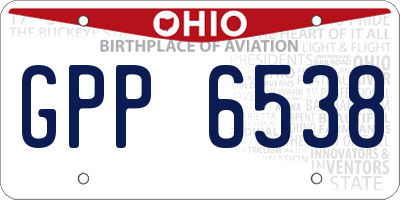 OH license plate GPP6538