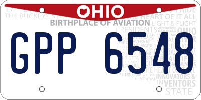 OH license plate GPP6548