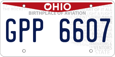 OH license plate GPP6607
