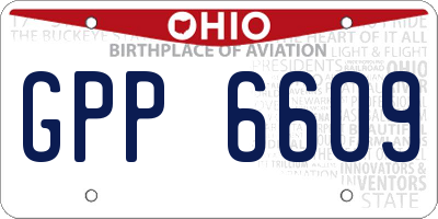 OH license plate GPP6609