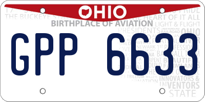 OH license plate GPP6633