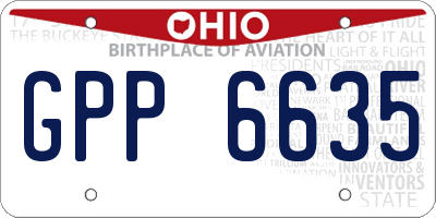 OH license plate GPP6635