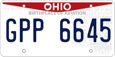 OH license plate GPP6645