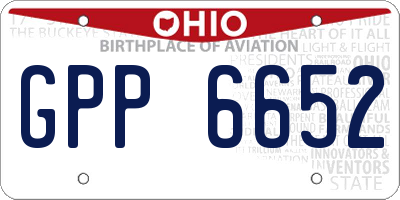 OH license plate GPP6652