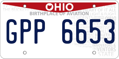 OH license plate GPP6653