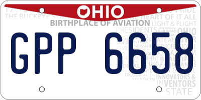 OH license plate GPP6658
