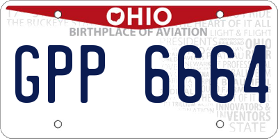 OH license plate GPP6664