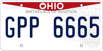 OH license plate GPP6665