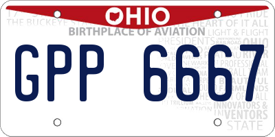 OH license plate GPP6667
