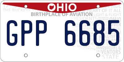 OH license plate GPP6685