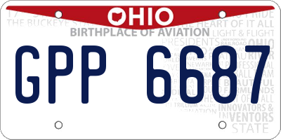 OH license plate GPP6687