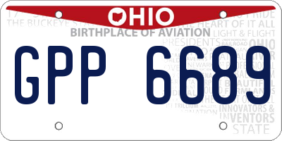 OH license plate GPP6689