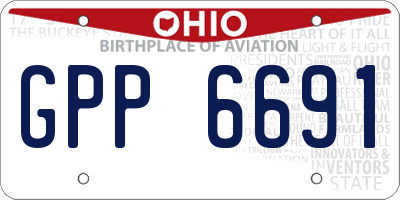 OH license plate GPP6691