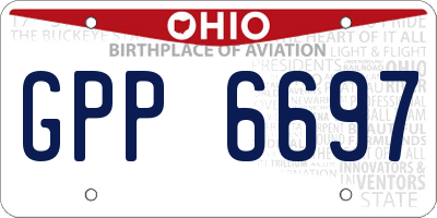 OH license plate GPP6697