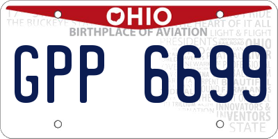 OH license plate GPP6699