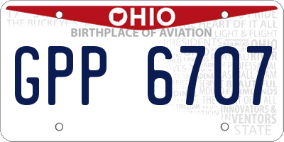 OH license plate GPP6707