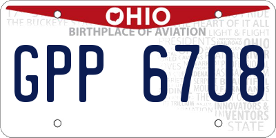 OH license plate GPP6708