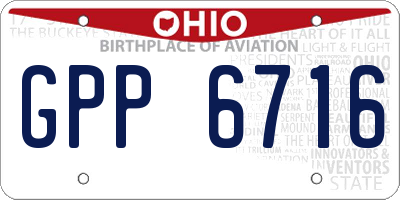 OH license plate GPP6716