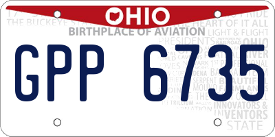 OH license plate GPP6735