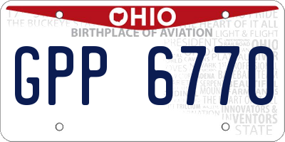 OH license plate GPP6770