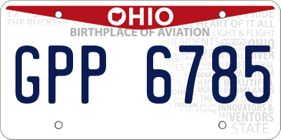 OH license plate GPP6785