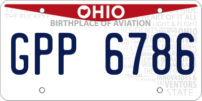 OH license plate GPP6786