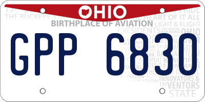 OH license plate GPP6830