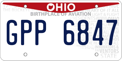OH license plate GPP6847