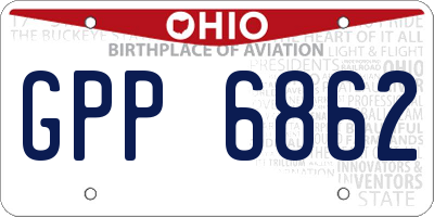 OH license plate GPP6862