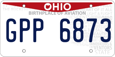 OH license plate GPP6873