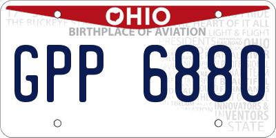 OH license plate GPP6880