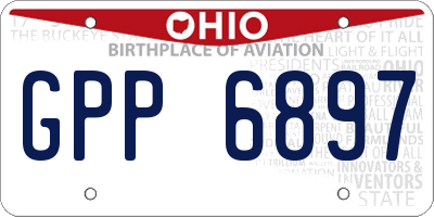 OH license plate GPP6897
