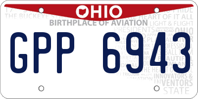 OH license plate GPP6943