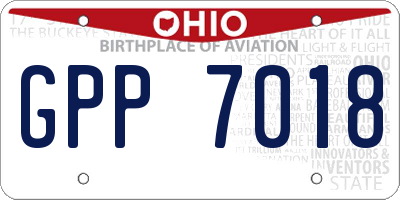 OH license plate GPP7018