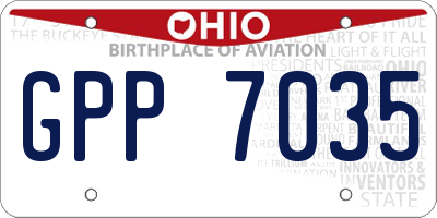 OH license plate GPP7035