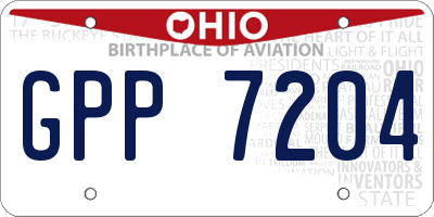 OH license plate GPP7204