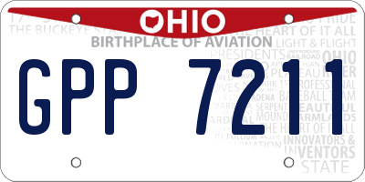 OH license plate GPP7211