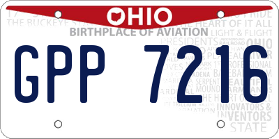 OH license plate GPP7216