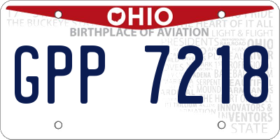 OH license plate GPP7218