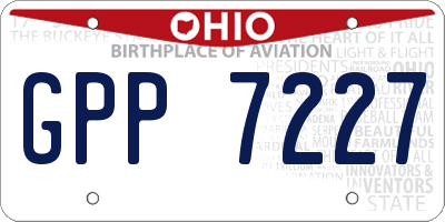 OH license plate GPP7227