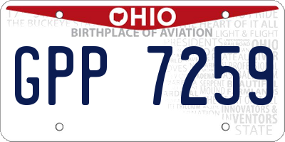 OH license plate GPP7259