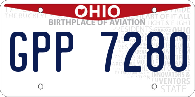 OH license plate GPP7280