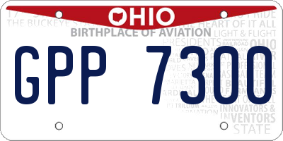 OH license plate GPP7300