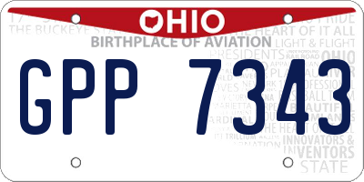 OH license plate GPP7343